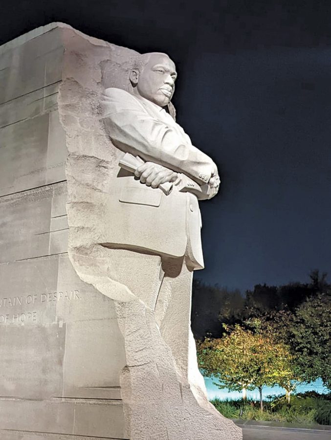 Martin Luther King Jrs monument is located in Washington D.C. and was half finished to represent his life being cut short.
