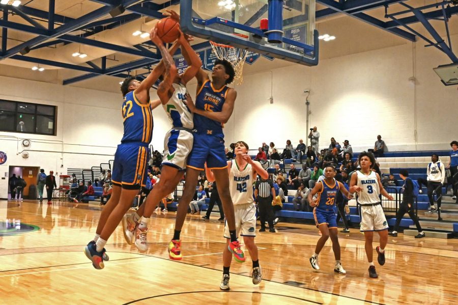 Darion Jones (5) jumps and scores against the Mountain View Lions on March 3.