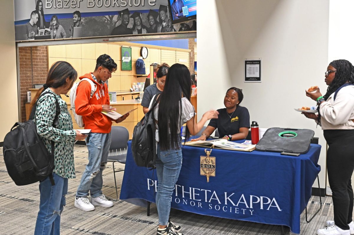 PTK club making students aware of their program. 