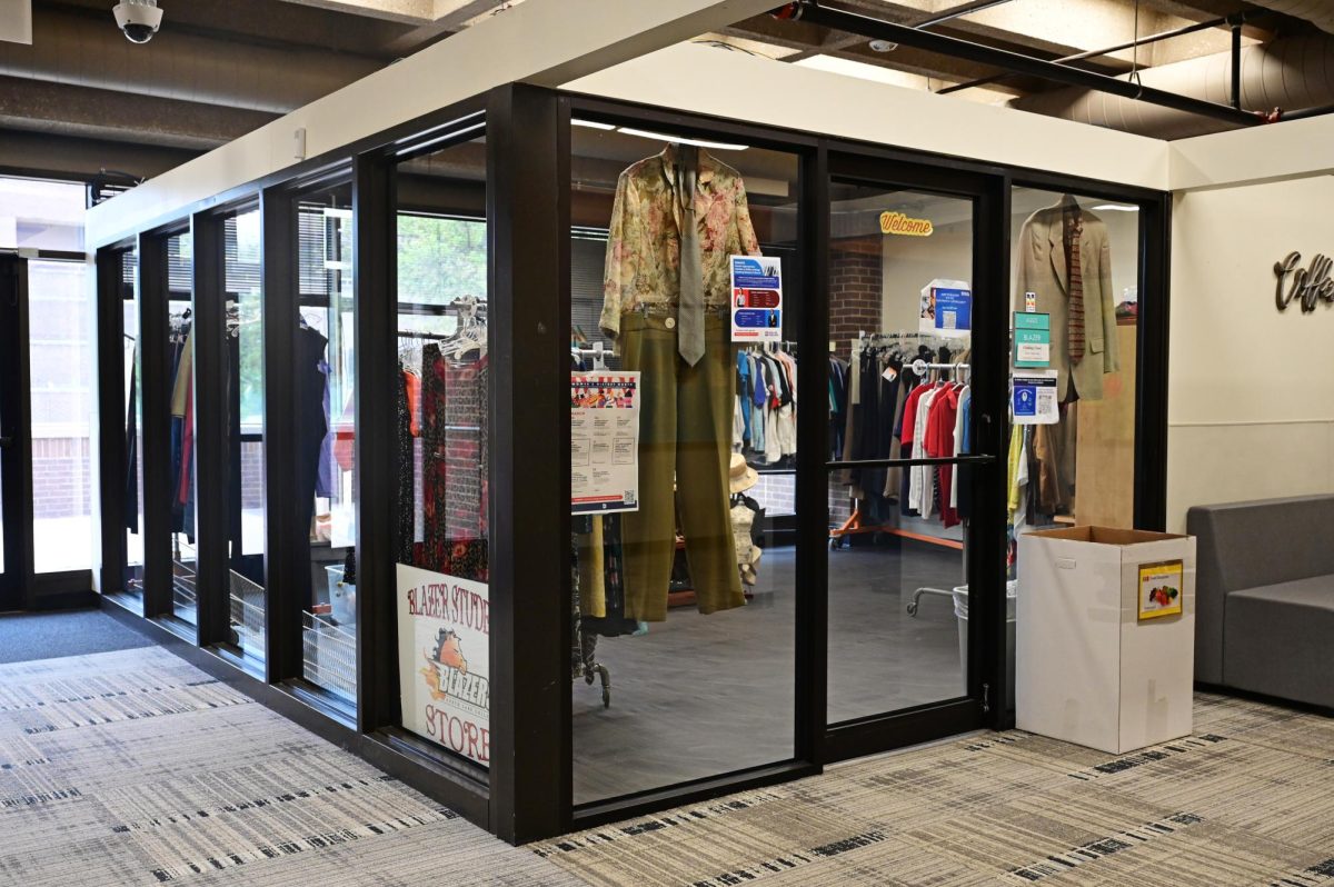 The Clothing Closet is located in A223 near the gallery entrance and is open from 9 a.m. to 7 p.m. Monday -Thursday.