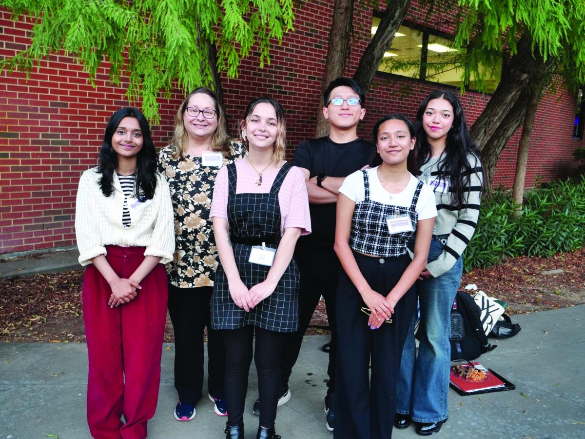 Subah Ahmed, Meg Fullwood, Hailey Romero,Tiying Li, Ishmita Shrestha,Tania Salazar at TCCJA conference at Tarleton State University in Stephenville on Oct.4.