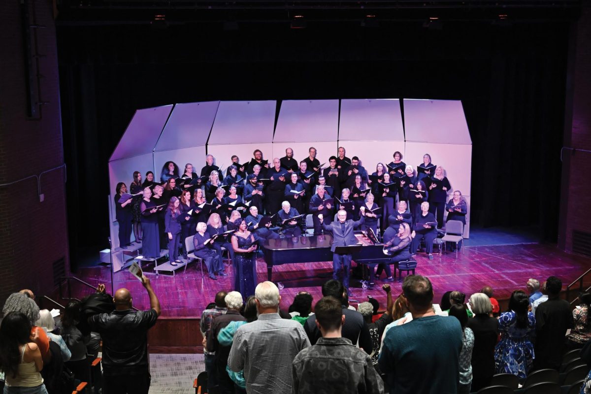 The North Lake Campus choir and the Irving Chorale invited the audience to sing with
them at the Black History Month concert at North Lake the evening of Feb. 28.