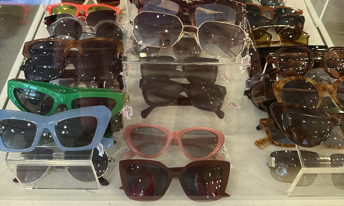 Sunglasses are among the accessories available for sale.
